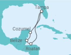 Reiseroute der Kreuzfahrt  Honduras, Belize, Mexiko - Royal Caribbean