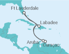 Reiseroute der Kreuzfahrt  Aruba, Curaçao - Royal Caribbean