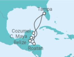 Reiseroute der Kreuzfahrt  Mexiko, Honduras - Royal Caribbean