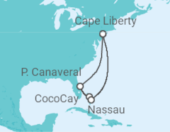 Reiseroute der Kreuzfahrt  USA, Bahamas - Royal Caribbean