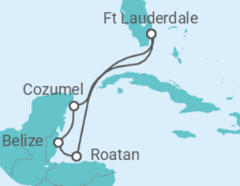 Reiseroute der Kreuzfahrt  Western Caribbean with Mexico  Holiday - Princess Cruises
