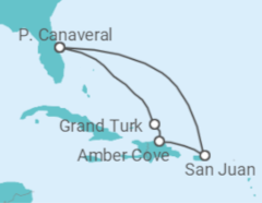 Reiseroute der Kreuzfahrt  Eastern Caribbean with Puerto  Rico - Princess Cruises
