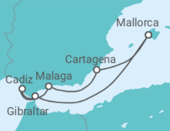 Reiseroute der Kreuzfahrt  7 Nächte - Faszination Mittelmeer - ab/bis Palma - mit Flug - Mein Schiff
