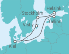 Reiseroute der Kreuzfahrt  7 Nächte - Metropolen der Ostsee - ab/bis Kiel - Mein Schiff