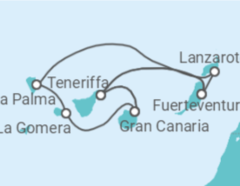 Reiseroute der Kreuzfahrt  Große Rundreise Kanaren & Madeira - AIDA