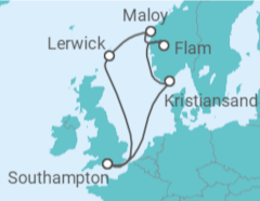 Reiseroute der Kreuzfahrt  Vereinigtes Königreich, Norwegen Alles Inklusive - MSC Cruises