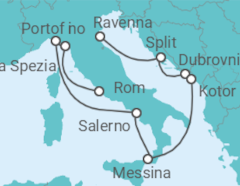 Reiseroute der Kreuzfahrt  Kroatien, Montenegro, Italien - mit Flug - Celebrity Cruises
