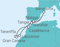 Reiseroute der Kreuzfahrt  Kanaren - mit Flug - Celebrity Cruises