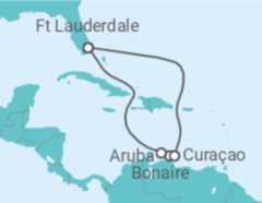 Reiseroute der Kreuzfahrt  Curaçao, Aruba, Bonaire, San Eustaquio y Saba - mit Flug - Celebrity Cruises