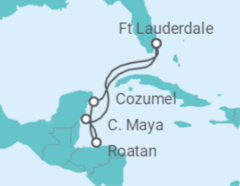 Reiseroute der Kreuzfahrt  Mexiko, Honduras - mit Flug - Celebrity Cruises
