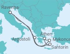 Reiseroute der Kreuzfahrt  Griechenland - mit Flug - Royal Caribbean