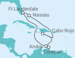 Reiseroute der Kreuzfahrt  Bahamas, Aruba, Curaçao - mit Flug - Royal Caribbean