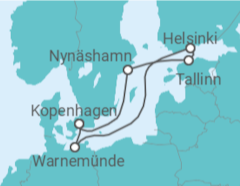 Reiseroute der Kreuzfahrt  Deutschland, Finnland, Estland, Schweden - NCL Norwegian Cruise Line