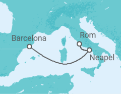 Reiseroute der Kreuzfahrt  Italien - Royal Caribbean