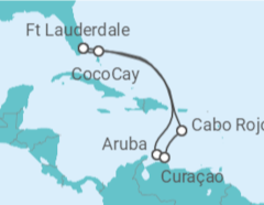 Reiseroute der Kreuzfahrt  Aruba, Curaçao - Royal Caribbean
