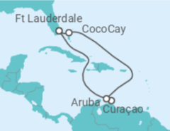 Reiseroute der Kreuzfahrt  Curaçao, Aruba - Royal Caribbean