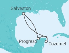 Reiseroute der Kreuzfahrt  WESTERN CARIBBEAN - Carnival Cruise Line