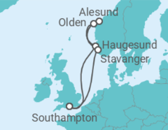Reiseroute der Kreuzfahrt  Norwegen - Disney Cruise Line
