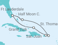 Reiseroute der Kreuzfahrt  Bahamas, Puerto Rico, Amerikanische Jungferninseln - Holland America Line
