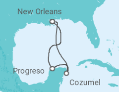 Reiseroute der Kreuzfahrt  WESTERN CARIBBEAN ITINERARY - Carnival Cruise Line