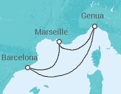 Reiseroute der Kreuzfahrt  Frankreich, Italien Alles Inklusive - MSC Cruceros