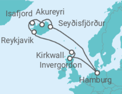 Reiseroute der Kreuzfahrt  Vulkane, Wasserfälle und Trolle Alles Inklusive - Costa Kreuzfahrten
