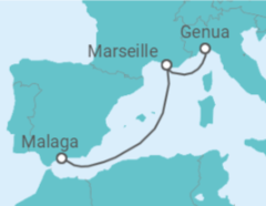 Reiseroute der Kreuzfahrt  Frankreich - MSC Cruceros