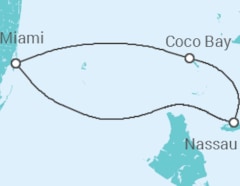 Reiseroute der Kreuzfahrt  USA - Royal Caribbean