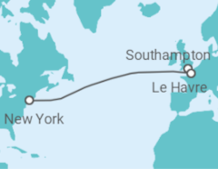 Reiseroute der Kreuzfahrt  Frankreich - Cunard