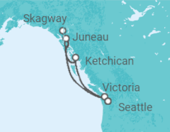 Reiseroute der Kreuzfahrt  Inside Passage (Roundtrip Seattle) - Princess Cruises