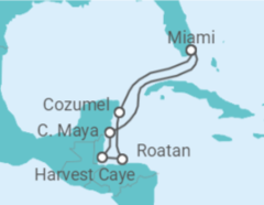 Reiseroute der Kreuzfahrt  Mexiko, Honduras - Oceania Cruises