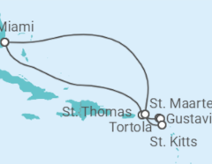 Reiseroute der Kreuzfahrt  Amerikanische Jungferninseln, Sint Maarten, Guadeloupe, Britische Jungferninseln - Oceania Cruises