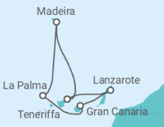 Reiseroute der Kreuzfahrt  7 Nächte - Festtage Kanaren & Madeira - ab/bis Santa Cruz - Mein Schiff
