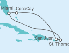 Reiseroute der Kreuzfahrt  Puerto Rico, Amerikanische Jungferninseln - Royal Caribbean