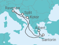 Reiseroute der Kreuzfahrt  Montenegro, Griechenland, Kroatien - Royal Caribbean