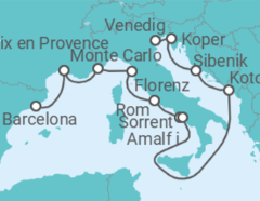 Reiseroute der Kreuzfahrt  BEST OF THE MEDITERRANEAN CRUISE: MONTE CARLO, FLORENCE & VENICE - Azamara