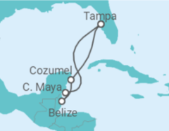 Reiseroute der Kreuzfahrt  Mexiko, Belize - mit Flug - Celebrity Cruises