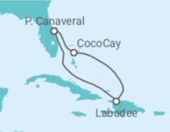 Reiseroute der Kreuzfahrt  USA - Royal Caribbean