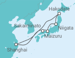 Reiseroute der Kreuzfahrt  Japan - Royal Caribbean