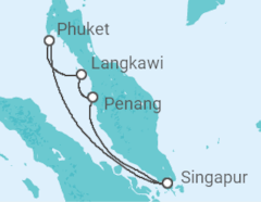 Reiseroute der Kreuzfahrt  Malaysia & Thailand mit Singapur - Royal Caribbean