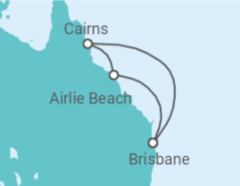 Reiseroute der Kreuzfahrt  Australien - Royal Caribbean