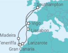Reiseroute der Kreuzfahrt  Canary Islands - Princess Cruises