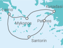 Reiseroute der Kreuzfahrt  Griechenland, Türkei - Celestyal Cruises
