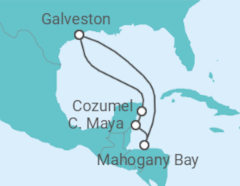 Reiseroute der Kreuzfahrt  WESTERN CARIBBEAN - Carnival Cruise Line