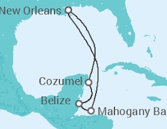 Reiseroute der Kreuzfahrt  WESTERN CARIBBEAN - Carnival Cruise Line