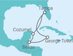 Reiseroute der Kreuzfahrt  WESTERN CARIBBEAN - Carnival Cruise Line