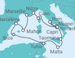 Reiseroute der Kreuzfahrt  An Extended Journey of Spectacular Serenity, Mountain Views & Mythical Spirit - Explora Journeys
