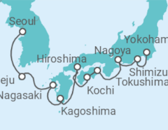 Reiseroute der Kreuzfahrt  Japan, Südkorea - NCL Norwegian Cruise Line
