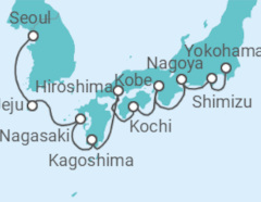 Reiseroute der Kreuzfahrt  Japan, Südkorea - NCL Norwegian Cruise Line