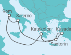 Reiseroute der Kreuzfahrt  Mediterranean & Aegean - Princess Cruises